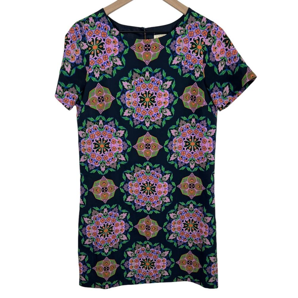 J.CREW Geometric Medallion Print Dress SZ 2